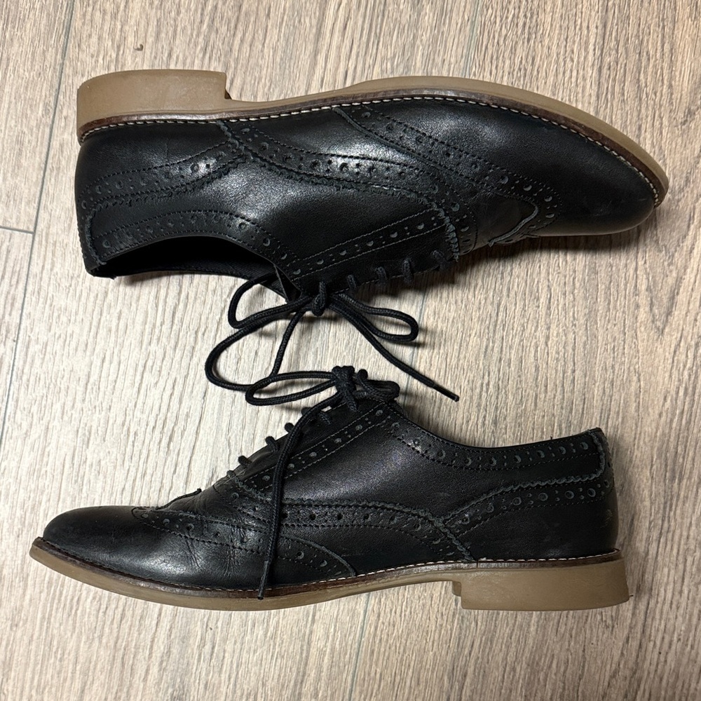 Aldo Black Leather Brogue Oxfords